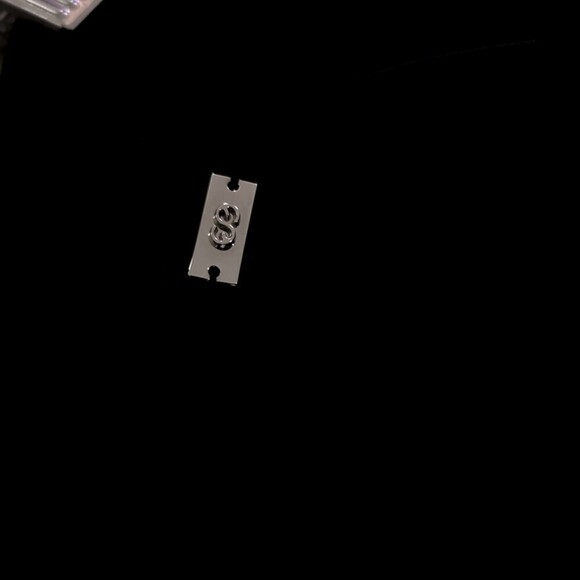 ESCADA Wool Wide Leg Trouser Split Hem Dress Pant Black Satin Stripe Old Money - Picture 13 of 15